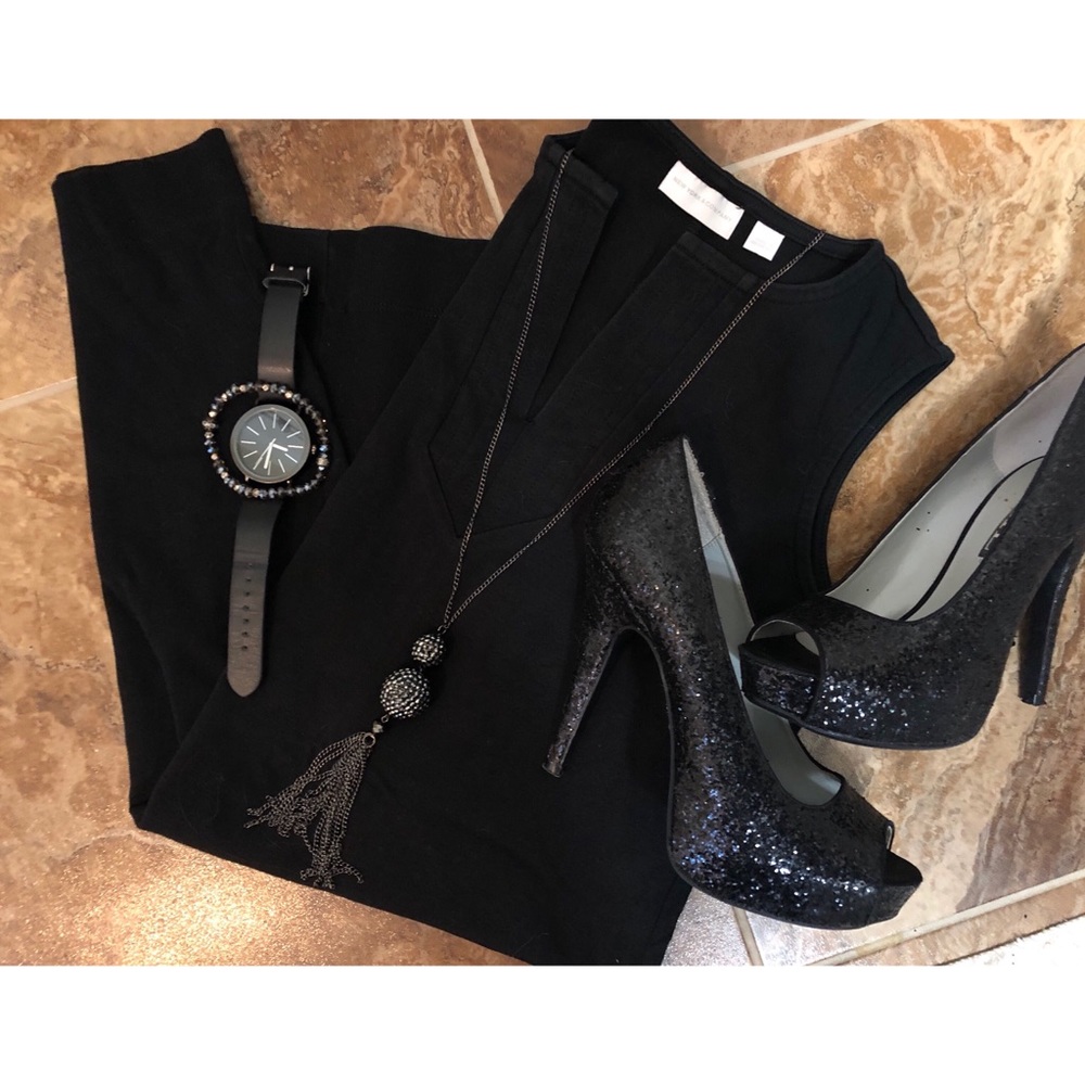 New York and Company black cotton dress.